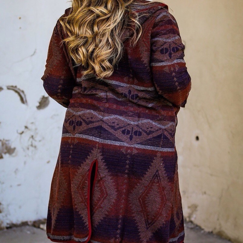 Aztec Print Mid Length Jacket - Picture 4 of 6